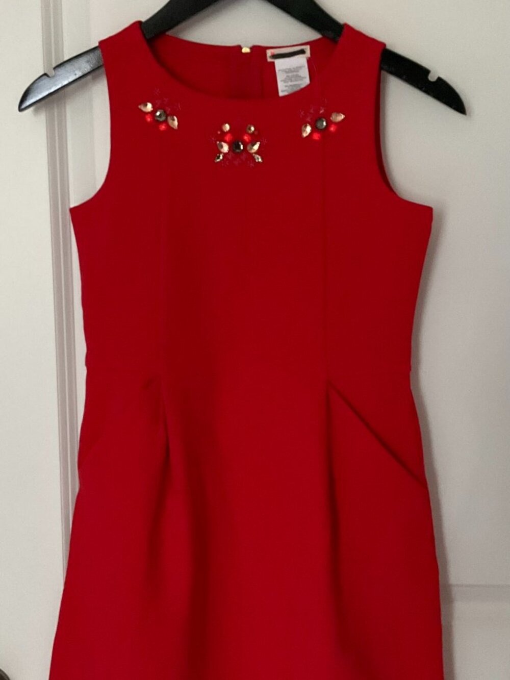 j.crew Crewcuts GIRLS' jeweled dress. size: 12. color: red.